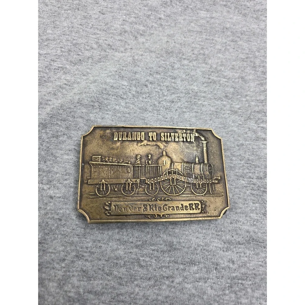 Durango Silverton Denver Rio Grande Railroad Solid Brass Belt Buckle Train